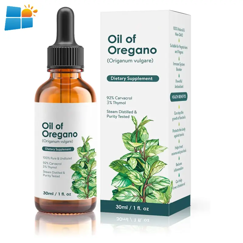 El aceite de orégano de grado alimenticio OEM/ODM/OBM mejora la inmunidad aceite de orégano mejora la salud antioxidante pérdida de peso gotas de aceite de orégano