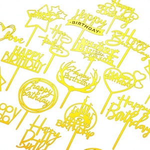 Juego <span class=keywords><strong>de</strong></span> 10 Adornos Grandes para Pastel con Letras, Estrellas, Corazones y Otras Formas para Fiestas <span class=keywords><strong>de</strong></span> Cumpleaños, Decoración <span class=keywords><strong>de</strong></span> Eventos, Estilo Repostería - Product Image 1
