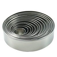 Cercle à mousse en acier inoxydable 430, moule à gâteau rond et moule à fondant, emballé en boîte métallique, outil de pâtisserie