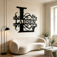 Nouvelle conception de décoration murale personnalisée avec monogramme lettre L, lettres arabes en métal LARSEN pour cadeau ou décoration de la maison