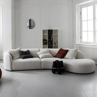 Canapé modulaire sectionnel en tissu chenille nordique de luxe, canapé moderne incurvé en bouclette pour salon
