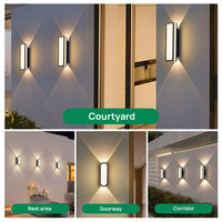 10 watts LED extérieur jardin applique carrée en aluminium Base lumière chaude étanche pour salon et chambre chevet décor 6W puissance