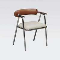 Ensemble de chaises de table en acier inoxydable pour la salle à manger moderne de style industriel