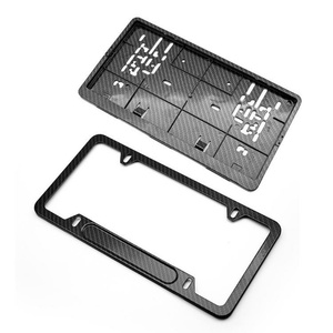 Support de plaque d'immatriculation de voiture VEER personnalisé en fibre de carbone forgée à 100 % avec quatre trous pour BMW/Nissan/Mercedes-Benz/Tesla - Product Image 4
