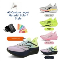 Chaussures de course unisexes avec plaque en carbone pleine longueur, logo personnalisé OEM, pour marathon, avec mousse EVA supercritique, zapatillas athlétiques