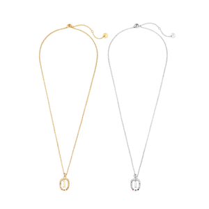 Collier chaîne fine Angelina, pendentif lettre or et argent, minimaliste, à porter au quotidien, chaîne serpent 45439 - Product Image 1