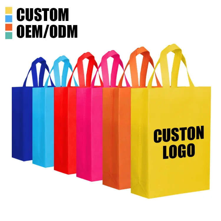 Printed Shopping Bags Wholesale Cheap Price Custom Logo Printed Reusable Ultrasonic Heat Sealed Women's Shopping Promotional Tote Non Woven Bag