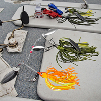Leurre spinnerbait double lame Willow avec jupe en silicone et jig métallique pour la pêche au bar en eau douce, équipement de pêche, logo personnalisé