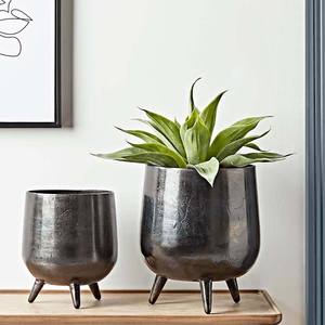 Ensemble de 3 jardinières sur pied en métal finition cuivre Gardner - Product Image 6