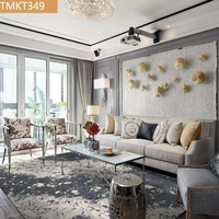 Tapis tufté fait main en laine et soie, tapis sur mesure, revêtement de sol en acrylique pour la décoration de villas de luxe