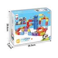 Ensemble de train électrique 123 pièces, blocs de construction magnétiques STEM, jouet pour enfants garçons, circuit ferroviaire à plusieurs niveaux, assemblage DIY