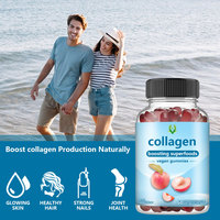Oem Odm Collagène Booster Gummies Cheveux Peau Ongles Soutien Antioxydant Mélange de Beauté Saveur Pêche Complément Alimentaire
