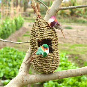 Nid <span class=keywords><strong>d</strong></span>'oiseau créatif tissé à la main, <span class=keywords><strong>d</strong></span>écoration de jardin extérieur, volière écologique en herbe, nichoir <span class=keywords><strong>pour</strong></span> oiseaux, style goutte <span class=keywords><strong>d</strong></span>'eau, cage à oiseaux moderne - Product Image 5