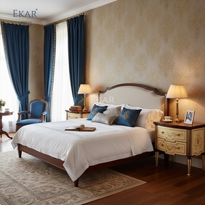 EKAR Regency Royal Nightstand | Luxury English Style Ivory &amp; <strong>Mahogany</strong> <strong>Bedside</strong> <strong>Table</strong> | - Product Image 3