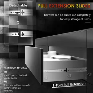 SNEIDA Rail de tiroir télescopique Glissières guides fabricants pour armoire porte raccord armoire tiroir Glissière Rail Rails Zinc