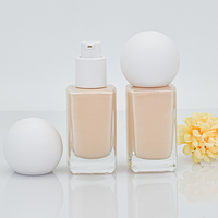 Sérum d'essence de luxe, parfum, huile essentielle, lotion, vaporisateur, flacon personnalisable de 30 ml, cylindrique, rond, en verre transparent, fond épais