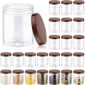 Food Grade 30ml 50ml 100ml 200ml 500ml Clear PET Plastic <b>Jar</b> with Black Lid for Cosmetic Lotion Skin Care - Product Image 1