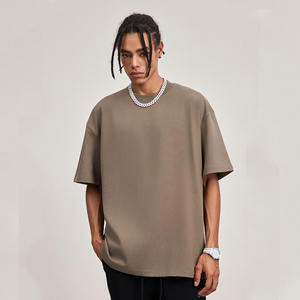 Nouveau T-shirt pour homme en coton lourd de haute qualité, coupe ample, épaules tombantes, manches courtes épaisses, motif imprimé, personnalisable - Product Image 4