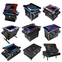 Table d'arcade rétro en gros pour cocktails - Système multi-jeux à écran inclinable 3 faces pour 2 joueurs avec garantie d'un an, version anglaise, idéale pour les lieux de loisirs