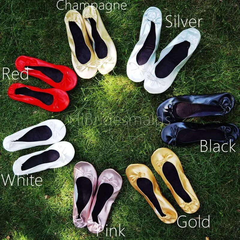 Tùy chỉnh bên giày phụ nữ có thể gập lại du lịch căn hộ zapatillas de Ballet cho cô gái xinh đẹp