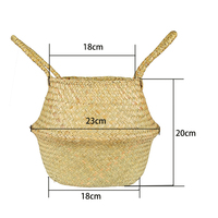 Pot de plantes à fleurs de différentes tailles, panier pour le ventre tissé en jonc de mer, pliable, jardinière