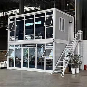 בית מכולה נייד רב תכליתי מפלדה עמידה בגודל 40 רגל, ניתן לפירוק, עם דלת נגללת, לשימוש כבית, חניה או קאסה קונטנדר. - Product Image 3