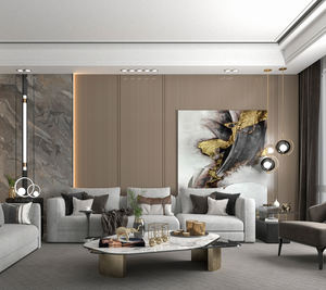 لوح خشب حبيبي مُلَبَّس بالميلامين بمقاسات 9مم 12مم 15مم 16مم 18مم 22مم 25مم 4*8 4*9 7*9 بدرجة E0 E1 للأثاث الحديث في الفيلات والفنادق - Product Image 5