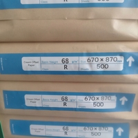 Papier d'impression offset non couché sans bois, couleur crème, 68g, 670*870mm, directement de l'usine