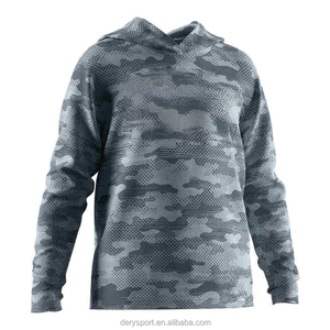 공장 직판매 도매 UV 보호 남성 성능 카모 낚시 셔츠 UPF50 긴 소매 후드 낚시 셔츠 - Product Image 2