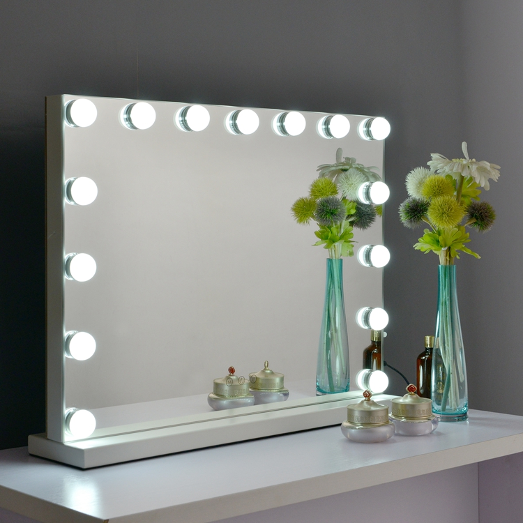 Женский туалетный квадратный столик с сенсорным экраном, большой голливудский туалетный столик с лампочками