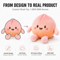 Op maat gemaakte pluche speelgoed OEM ODM service van ontwerp tot afgewerkt product Gepersonaliseerde fruit-perzik knuffeldier zachte speelgoed fabrikant
