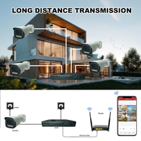 Système de surveillance par caméra TSEye 4CH AHD XVR Kit 5MP avec disque dur 500 Go, vision nocturne couleur IP66, détection de mouvement et audio unidirectionnel