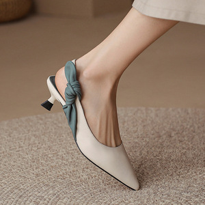 French Small High-Heeled Sandals Retro Women's Professional Single Shoes Sexy Toe Design for Summer Season - Product Image 2