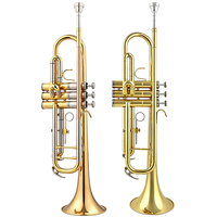 JINBAO Standard Bb Tone Trumpet Durable Brass Wind for School Marching Band Performance