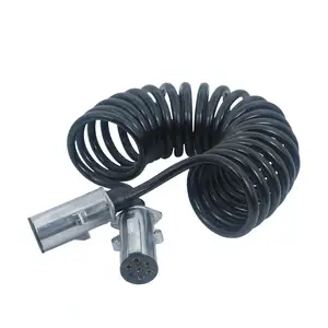 Heavy Duty coil air brake hose PVC Trailer Truck Spring Spiral Cable with EBS/ABS 7 pin trailer plug