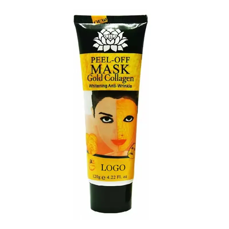 Máscara facial de colágeno para pele, máscara de ouro 24K limpa e livre de sujeira, clareadora e esfoliante, máscara facial para acne, preta e branca
