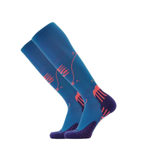 Chaussettes de compression montantes pour le sport, la course et l'équitation, à séchage rapide, antibactériennes, respirantes, en tricot, imprimées numériquement, pour l'automne