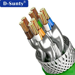 สายเคเบิลอุตสาหกรรม High Speed D-sunty Cat6A M12 X แบบมีรหัสแปลงเป็น RJ45 SSTP ขนาด 26AWG 24AWG ทองแดงตีเกลียว 8 แกน ได้รับมาตรฐาน CE ROHS สำหรับกล้อง - Product Image 2