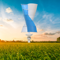 5kw turbine éolienne à axe vertical 48V/96V système d'énergie solaire alternative modèle en spirale système hybride éolien