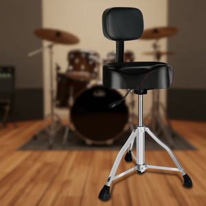 เก้าอี้กลองปรับระดับได้พร้อมพนักพิงและเบาะหนังแบบชั้นเดียวสำหรับมือกลอง - Product Image 2
