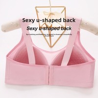 Soutien-gorge sans fil anti-transparence, fin, uni, dos-nu, push-up, avec contrôle latéral, minimisant la poitrine, pour femmes, grandes tailles, en stock
