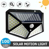Meilleure vente applique murale solaire extérieure à 100 Led avec capteur de mouvement, étanche IP65, applique murale pour jardin