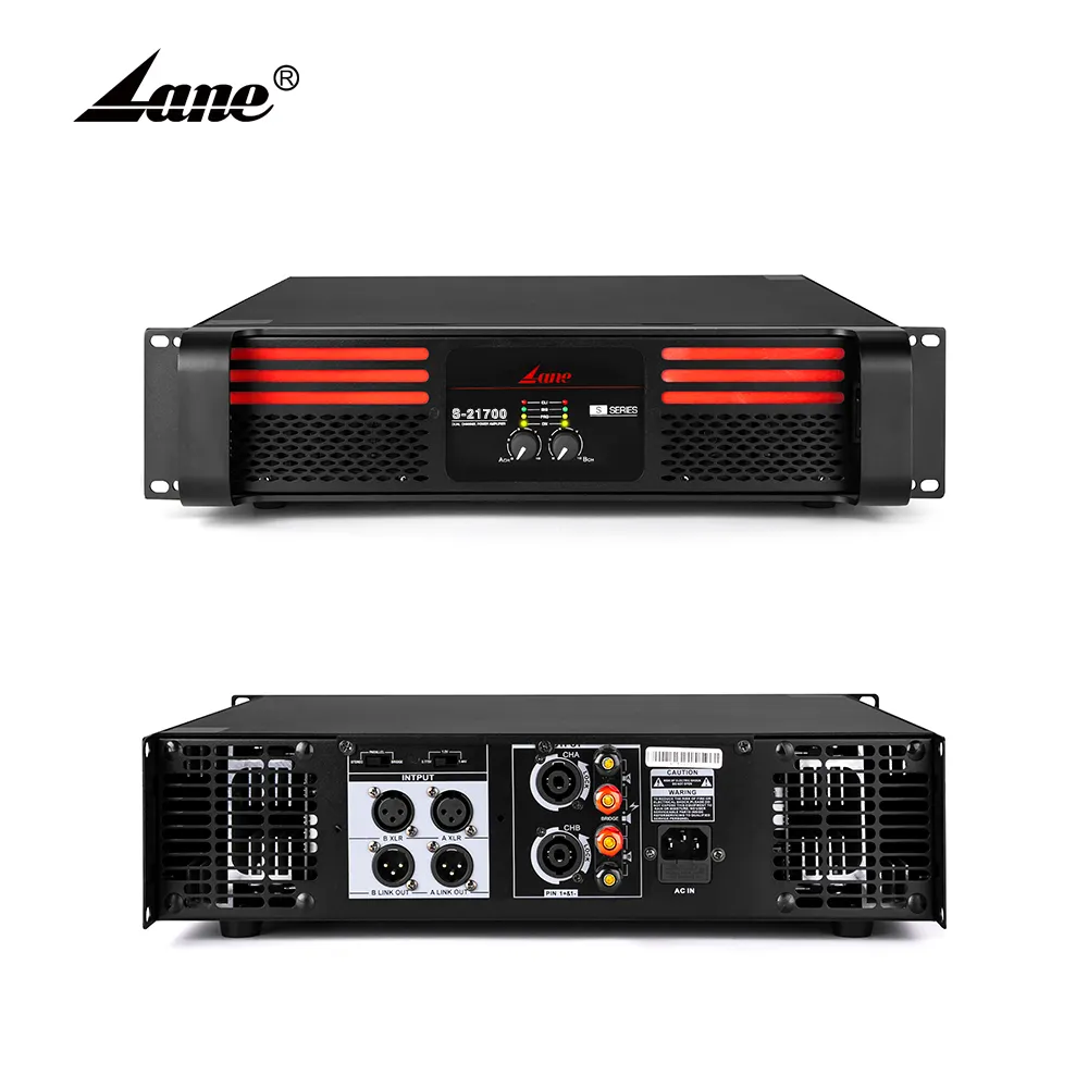 Amplifier daya profesional tinggi 2023 produk baru 3u 2 Channel kelas H tahap Master 5000 watt logam Ce Aluminium 1700W X 2