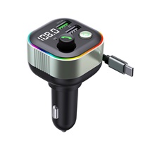 GXYKIT Tuner radio, double lecteur MP3, câble rétractable, chargeur de voiture sans fil 5.4, kit voiture, adaptateur voiture, émetteur FM Bluetooth