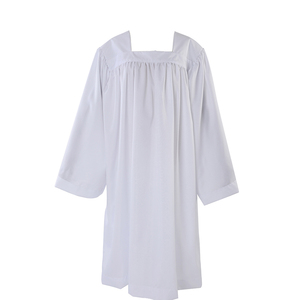 Surplis d'Église Unisexe Blanc à Col Rond de Haute Qualité OEM en Gros pour Clergé Prêtre, Uniforme Simple de Chorale d'Église - Product Image 1