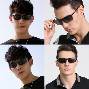 แว่นกันแดดโพลาไรซ์สำหรับกลางคืนสำหรับผู้ชายทรงสี่เหลี่ยมขอบเต็ม UV400 แว่นตาขับรถสไตล์นักบินสำหรับผู้ใหญ่ - Product Image 1