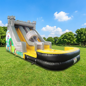 WINSUN Toboggan Gonflable Extérieur Éducatif de Haute Qualité, Toboggan Sec Gonflable en PVC Château Antique avec Glissière - Product Image 1
