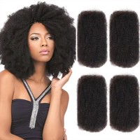 Cheveux Remy en vrac de haute qualité sans attaches, cheveux humains péruviens QVR Afro Kinky Curly Wave en vrac pour tressage, couleur naturelle