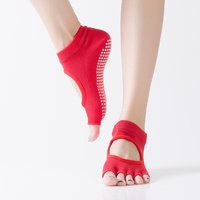 Chaussettes en tricot personnalisées pour femmes et jeunes, avec grip antidérapant en silicone et design à bout ouvert pour le Pilates et le Yoga
