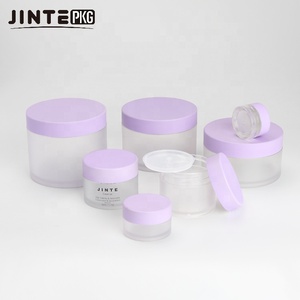 Rỗng Frosted Nhựa Dày Tường Petg Lọ Với Màu Tím Nắp Cho Cơ Thể Bơ Mặt Kem Container - Product Image 4